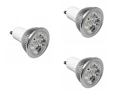 Electraline 92250 3 Faretti a LED a Risparmio energetico 5W=35W, Attacco GU10, Luce Fredda 400 Lumen