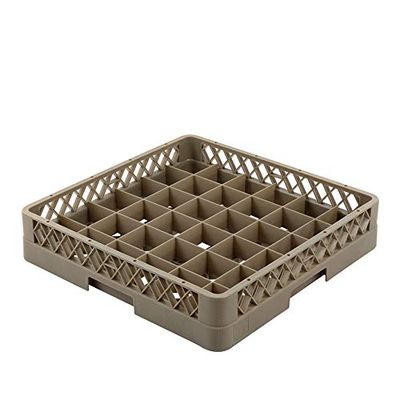 WAS 9850 036 Serie 9850 - Cesta para vasos (polipropileno, 36 compartimentos, 50 x 50 x 10 cm), color beige y marrón