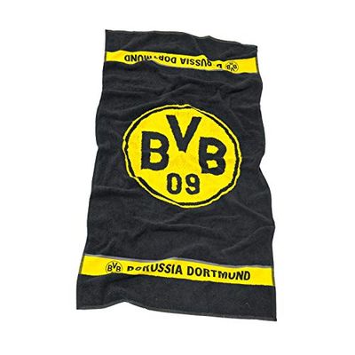 Borussia Dortmund Serviette de Douche emblème, Coton, Noir, Taille Unique