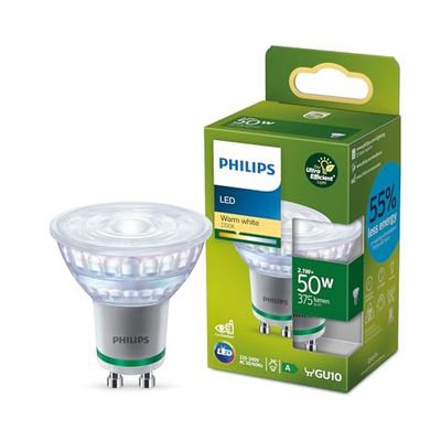 PHILIPS LED Faretto Classe A Ultra Efficiente, GU10, 50W, Luce Bianca Calda