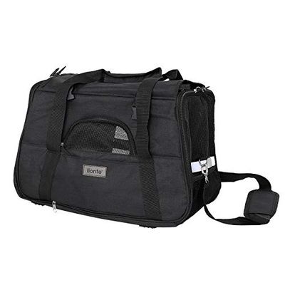 lionto Bolsa Transportín Plegable para Perros Transportín para Perros Bolsa para Perros, Negro