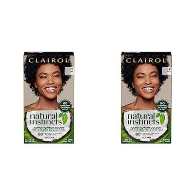 Clairol Natural Instincts Semi-Permanent No Ammonia Hair Dye, 2 Black (Pack of 2)
