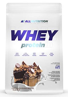 ALLNUTRITION WPC Whey Protein Concentrate with Branched Amino Acids - Low Fat Protein Powder for Muscle Mass Boost & Post Workout Recovery - 908g - Chocolate Peanut Butter