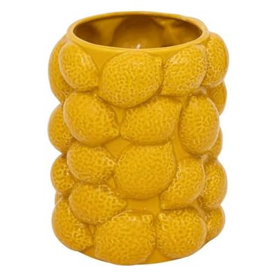 Atmosphera - Vase Citron yuca céramique Jaune h18cm