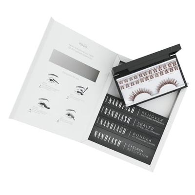 Starter kit per extension ciglia a grappolo a fai da te Nanolash - DIY kit completo per applicare le ciglia finte a casa, extension ciglia fai da te (Marrone, CHARM)