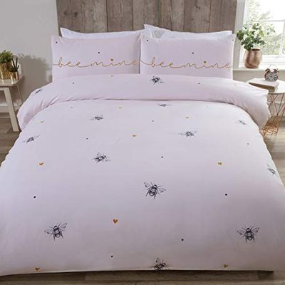 Rapport Home Bee Mine Parure de lit en Polycoton Rose King Size