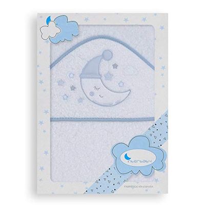 Interbaby 01186-11 płaszcz kąpielowy LUNA biały, niebieski, unisex