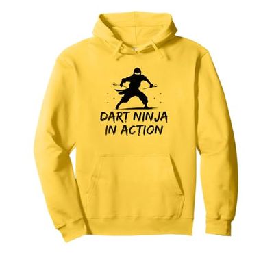 Dart Ninja In Azione Gioco Giocatore Sportivo Felpa con Cappuccio