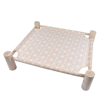 Love Story, Hamac avec Pieds en Bois Polyester 53 x 48 x H13 cm Boho Cat Naturel