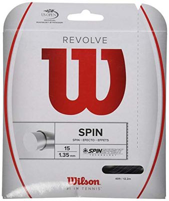 Wilson WRZ946900 Corda da Tennis Revolve, 12.2 m, Unisex, Nero, 1.25 mm