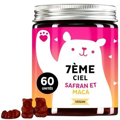 Gummies Maca 300 MG - Énergie et Vitalité - Avec Tribulus Terrestris, Zinc et Safran - Endurance Physique et Performance - Végan - Sans Gluten ni Lactose - 60 pcs - Bears with Benefits