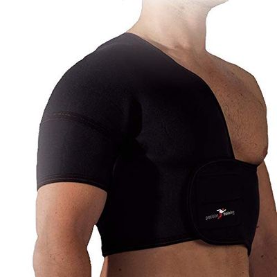Precision Training Neoprene Half Shoulder Support (Right) - Black/Red, Medium