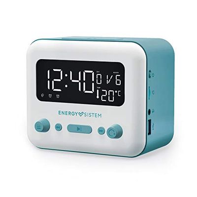 Energy Sistem Clock Speaker 2 Bluetooth (Dual Alarm, 5 W, FM Radio, Bluetooth 5.0, Aux-out), Blu