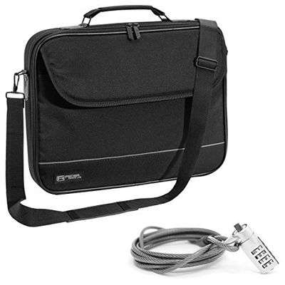 PEDEA Housse pour ordinateur portable "Fair" Étui pour ordinateur portable jusqu’à 17,3 pouces (43,9 cm) Sacoche à bandoulière, avec cadenas inclus, noir