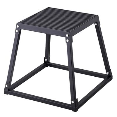 VEVOR Plyometrische springbox, 45 cm plyo-box, stalen plyometrische platform en springende behendigheidsdoos, antislip fitnessoefening, opstapbox voor thuisgymnastiek, conditionering krachttraining,