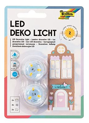 folia 982 – Deko LED-ljus, 2 stycken, varmt vitt ljus, perfekt som värmeljussats, för lykta, vindljus
