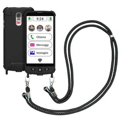 swissvoice - Smartphone S510-M + Cavo Magnetico di Ricarica + Custodia Protettiva con Cordino - Facile da Usare - Tasto SOS - Smartphone 4G per Anziani - Sbloccato - Nero