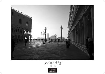 Venedig Kalender schw./weiss 2026 42x55 cm - Fotokunstkalender mit beeindruckenden Impresionen der Lagunenstadt