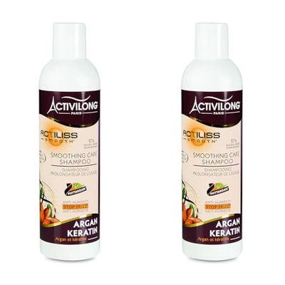 Activilong Actiliss Smooth Shampooing Prolongateur de Lissage Argan et Kératine 250 ml (Lot de 2)