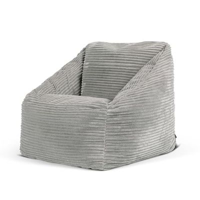 Icon Natalia Pouf Enfant, Velours Côtelé, pour Poire avec Remplissage, Chaise Enfant, Fauteuil Chambre, Meuble Chambre, Meuble Salon, Gris