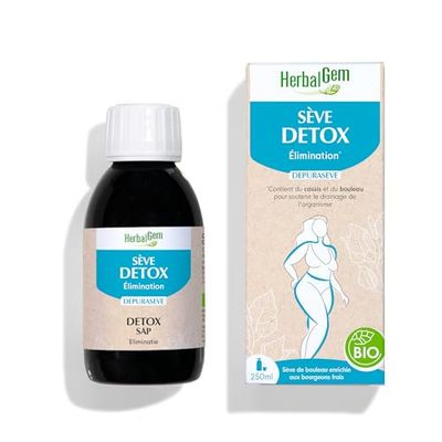 HerbalGem - Depurasève - Détox - À Base De Sève De Bouleau Fraîche - Enrichi Aux Bourgeons De Bouleau Et Cassis - Certifié Bio - 250 ml