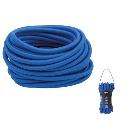 Polaire – Câble Elastique Traité Anti-UV 10m x Ø 8mm – Âme en Caoutchouc Naturel – Sandow en Polypropylène – Bleu