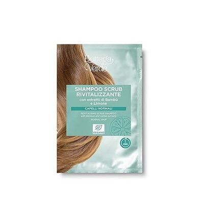 Bottega Verde - Shampoo Scrub Rivitalizzante Monodose, Capelli Normali, 10 ml, Azione Esfoliante e Purificante, con estratti di Bamboo e Limone