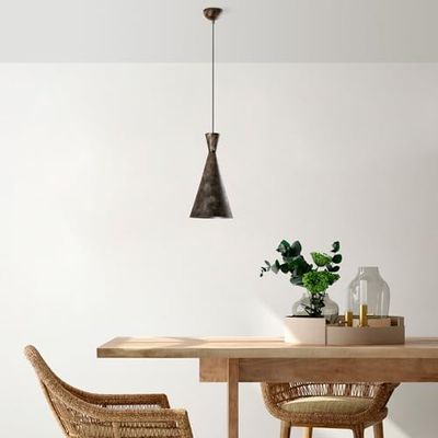 Opviq Elegante lampadario regolabile, finitura antica, diametro 19 cm, altezza 45-134 cm, corpo in metallo, 1 attacco E27, cavo da 90 cm, perfetto per gli spazi moderni