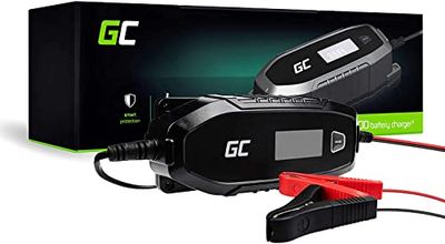 Green Cell® Cargador de Batería Automático Inteligente Portátil 6V/12V 4A (SLA, AGM, Gel, EFB, Wet, LiFePO4) con Modo de reacondicionamiento de Prueba de batería para automóvil Motocicleta camión UPS