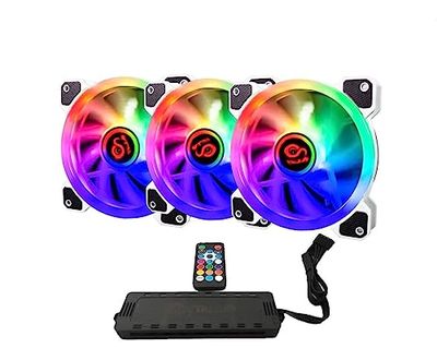 Talius Iris Spectrum ARGB/Cronos fläktar 120 mm svepande pulseffekter spiral dubbel ring LED 6-stifts anslutning (3 fläkt WHT + CENTRALIT)