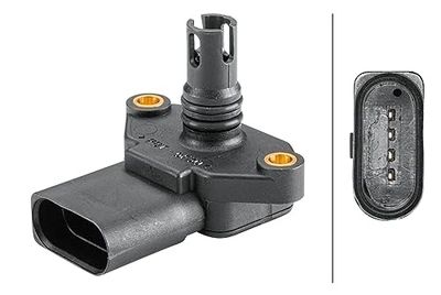 HELLA 6PP 358 152-161 Sensor, intake manifold pressure - 4-pin connector - Bolted