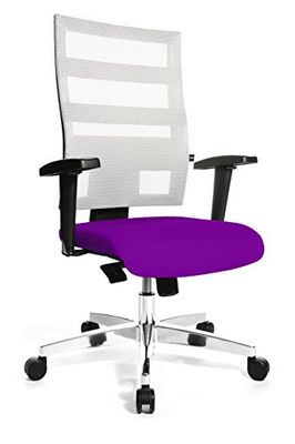Topstar X-Pander 959TT333, bureaustoel, incl. in hoogte verstelbare armleuningen, netbekleding, lila/wit