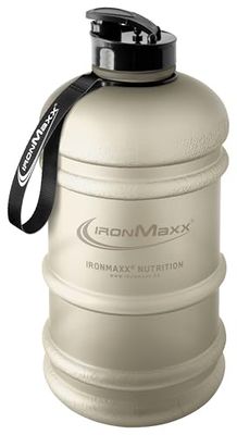 IronMaxx Water Gallon Frosted Sandstone Beige, 2200 ml, BPA- en DEHP-vrij, lekvrije waterfles met schaalverdeling, verkrijgbaar in verschillende kleuren, perfect voor sport, werk en dagelijks gebruik