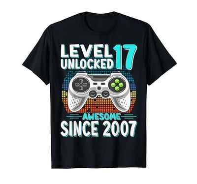 level 17 unlocked compleanno 17 anni regalo 17 anni maschio Maglietta