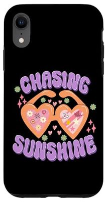 Chasing Sunshine Heart Lunettes de soleil rétro Coque pour iPhone XR