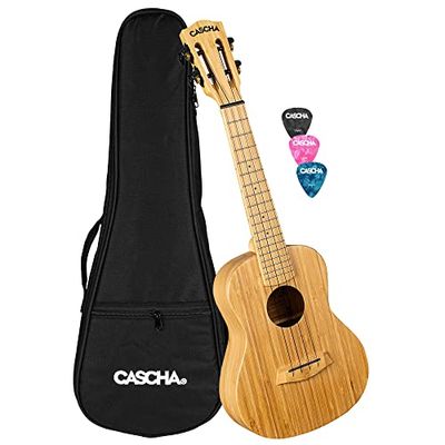 Cascha Bamboo Concert Natural met tas en 3 plectrums