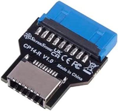 Silverstone SST-CP14-R, rechte interne USB 3.0-penbalk-(19-pins) naar USB 3.1 / -3.2 Type-C (20-pins) Key A Adapter