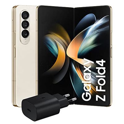 Samsung Galaxy Z Fold4 Smartphone 5G Caricatore incluso, Smartphone pieghevole Android SIM Free, 512GB, Display Dynamic AMOLED 2X 6.2”/7.6”1,2, Beige 2022 [Versione Italiana]