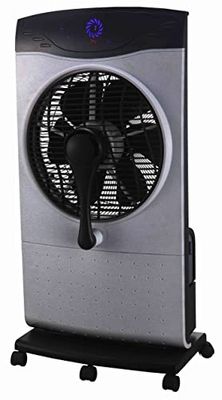 100 W ventilator met zilverkleurige afwerking, diameter vleugel: 30 cm, luchtverplaatsing 4397,4 m³/h, snelheidsniveaus: 3 - 4 ventilatiemodi: normaal, natuur, nacht en nevel