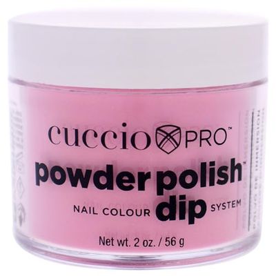 Cuccio Powder Polish - Acrylic Nail Colour Dip System - 45g (1.6oz) Dipping Powder - Bright Pink w/Gold Mica