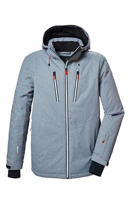 killtec Uomo Giacca da sci/giacca funzionale con cappuccio e paraneve con chiusura a cerniera KSW 310 MN SKI JCKT, graumelange, XL, 42400-000