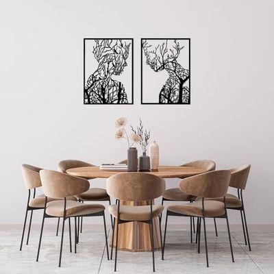 Hanah Home Accesorio de pared de metal decorativo negro (2 piezas), 52 x 70 cm, 100% metal, 1,5 mm de grosor, perfecto para la decoración y el arte del hogar moderno
