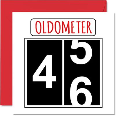 Fun 46th Birthday Cards for Men Woman - Oldometer - Happy Birthday Card for Dad Mum Brother Sister Grandad Nanny Grandma Uncle Auntie, 145mm Greeting Cards, 46th Card