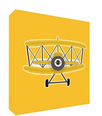 Feel Good Art PLANE1010-06ES - Tela decorativa da parete, spessa e resistente, motivo aereo, 25 x 25 x 4 cm, colore: Giallo