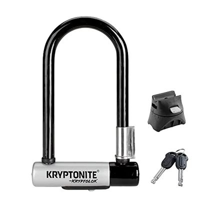 KRYPTONITE U-locks, Lucchetto Kryptolok Mini 7 Con Supporto Flexframe Unisex Adulto, Black Silver, Serie 2