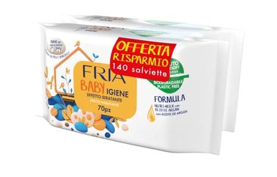 Fria - Toallitas húmedas, paquete de 2 (2 x 72 toallitas)