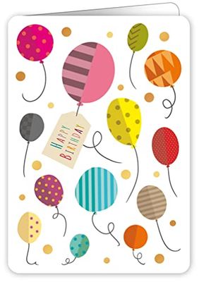 Quire Colourround Card Happy Birthday Balloons