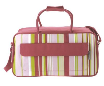 Bagymania Sportbag YB 191065 - Borsa Sportiva in Cotone, ca. 50 x 26 cm, Motivo a Strisce, Colore: Rosa