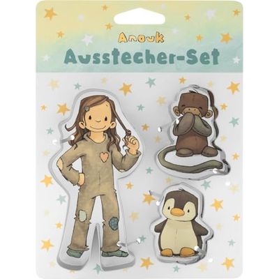 Sheepworld Anouk 73953 Lot d'emporte-pièces Anouk, Affi et Pingouin, recette au dos | Cadeau pour enfants, garçons, filles, Noël, anniversaire | 73953