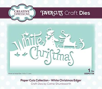 Creative Expressions Paper Cuts Edger-White Christmas-Craft Die, Metal, Size 14.6 x 7.1 cm CEDPC1136